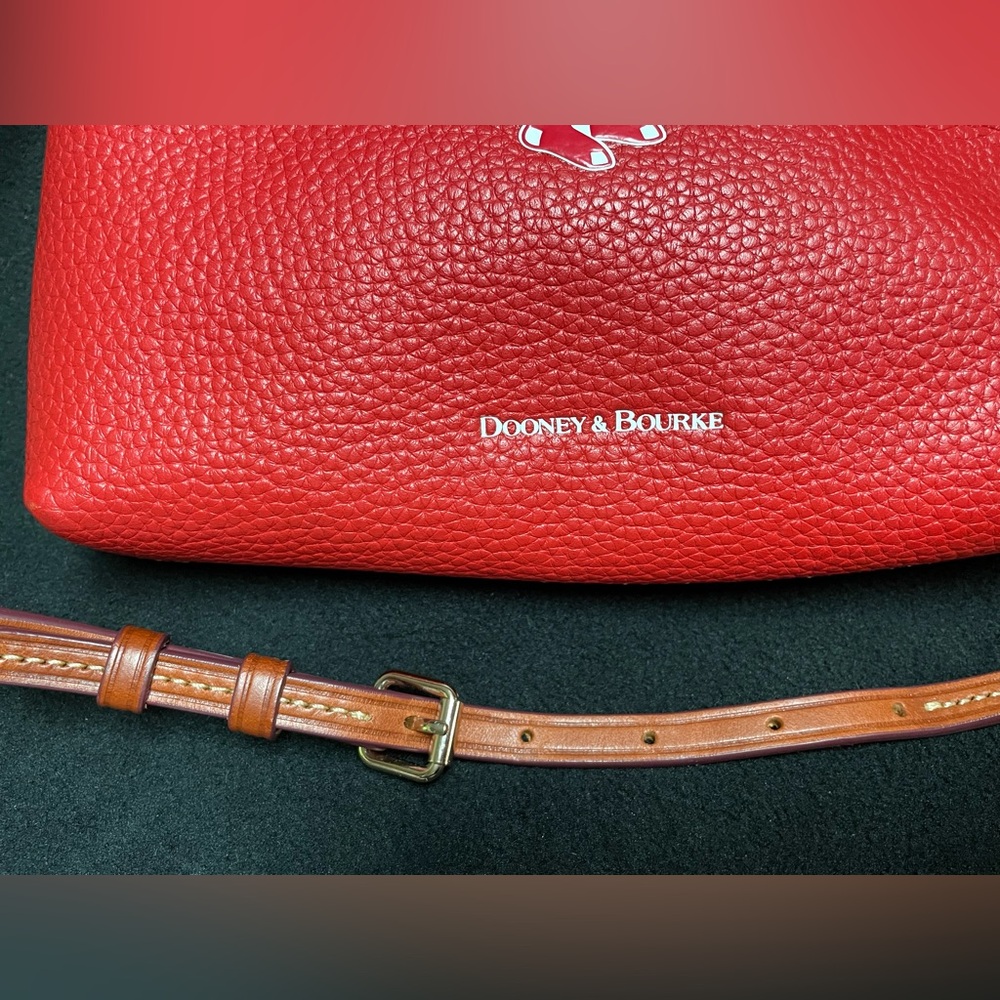 Dooney Bourke Boston Red Sox Leather Crossbody Bag MLB Pebble Grain Purse - Picture 3 of 12